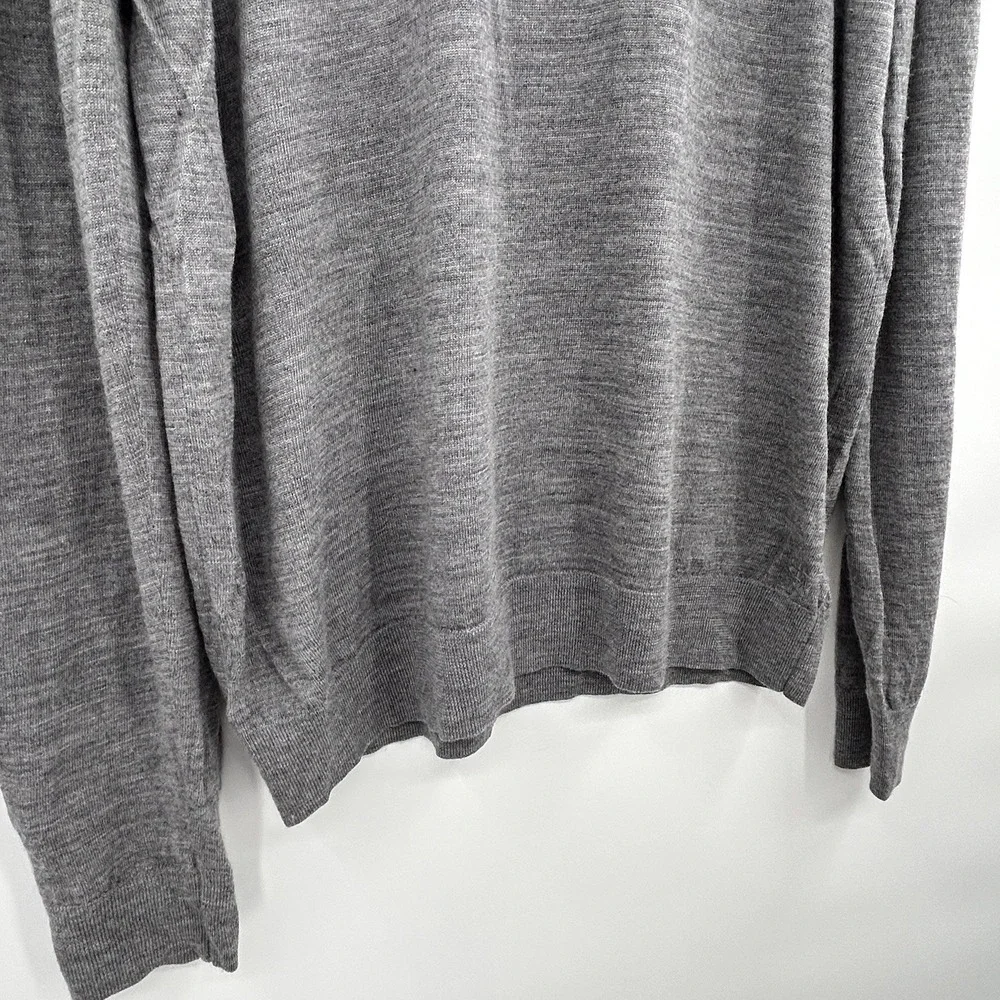 Banana Republic Mens Merino‎ Wool Crewneck Pullover Sweater Sz XL Gray Classic